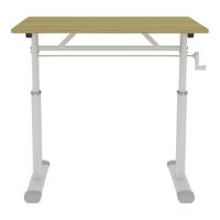 SCHREIBTISCH Holzfarben 80/60/90 cm manuell höhenverstellbar - Naturfarben, Metall (80/60/90cm) - PANGIVO
