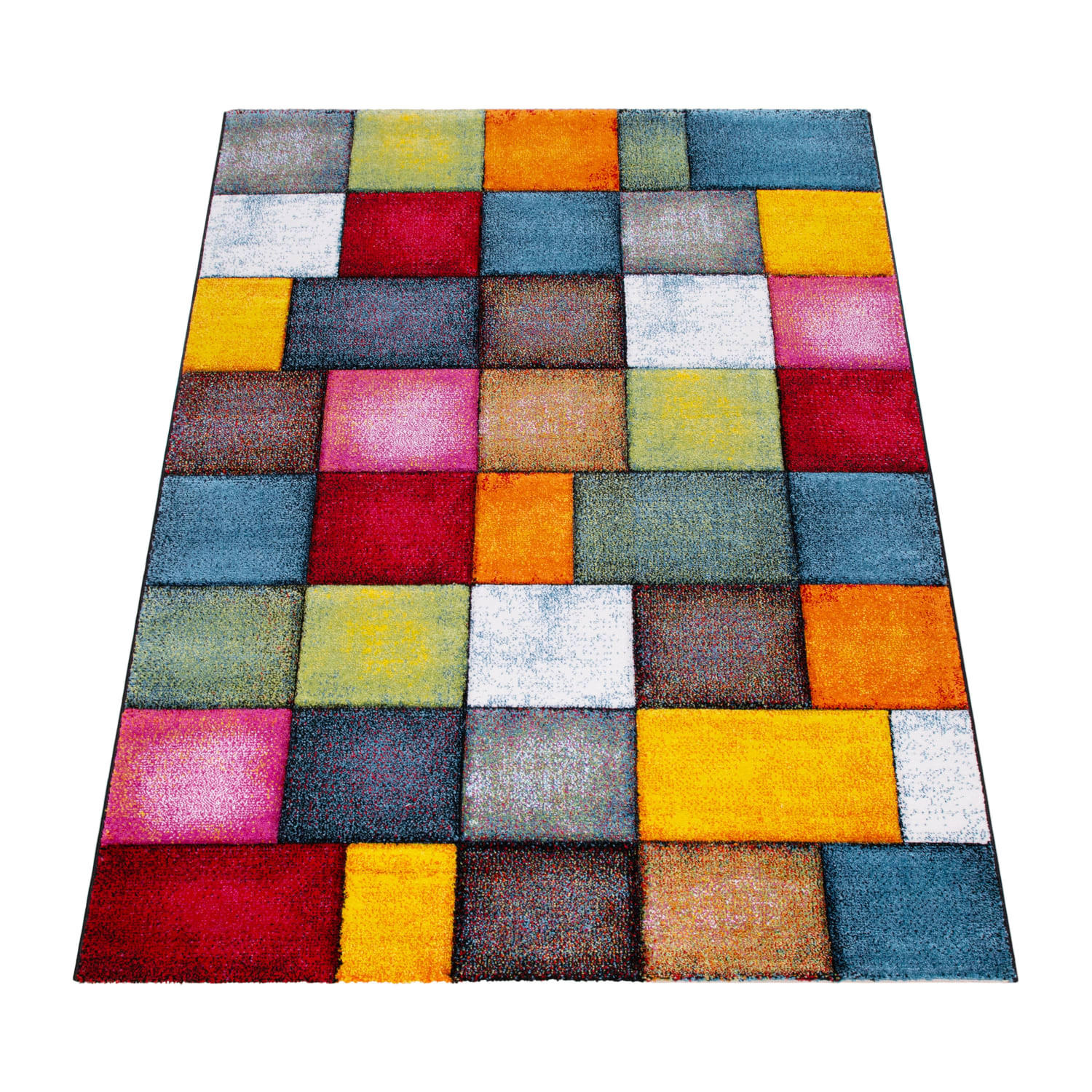 KURZFLORTEPPICH, kariert, aus Polypropylen, Florhöhe 12 mm, Mehrfarbig, 160 x 230 cm - Multicolor, Textil (160/230cm) - KADIMA DESIGN