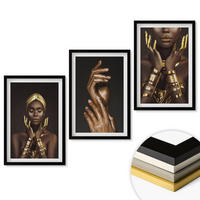 WANDBILDER 3er-Set - 40x60 cm Schwarzer Rahmen - Porträts afrikanischer Frauen - Schwarz, Kunststoff (40/60cm) - ArtPrintCave