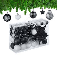 101-tlg.WEIHNACHTSKUGELN-SET - Schwarz, Kunststoff (20/19/2.5cm) - Relaxdays