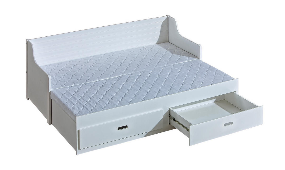 POSTEL SAMMY 80X200 s úložným prostorem, Bílá - bílá, dřevo (80/200cm) - MASSENO