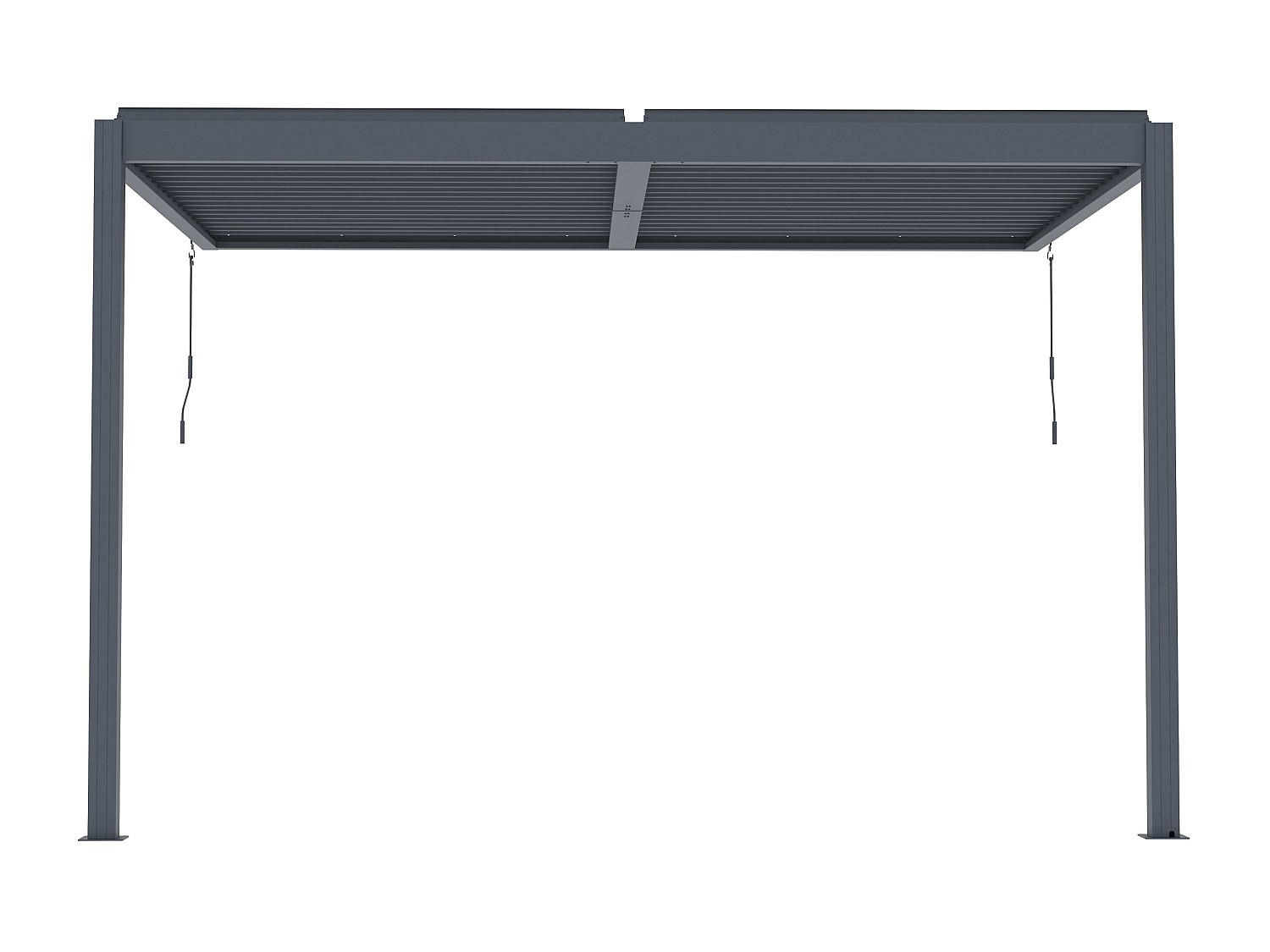 ANLEHNENDE Pergola - 368 cmcm x 300 cmcm - Metall, Metall - Anthrazitgrau - MANDELLO - Anthrazit, Metall (368/243/300cm) - Vente-Unique
