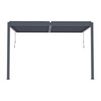 ANLEHNENDE Pergola - 368 cm x 300 cm - Metall, Metall - Anthrazitgrau - MANDELLO - Anthrazit, Metall (368/243/300cm) - Vente-Unique