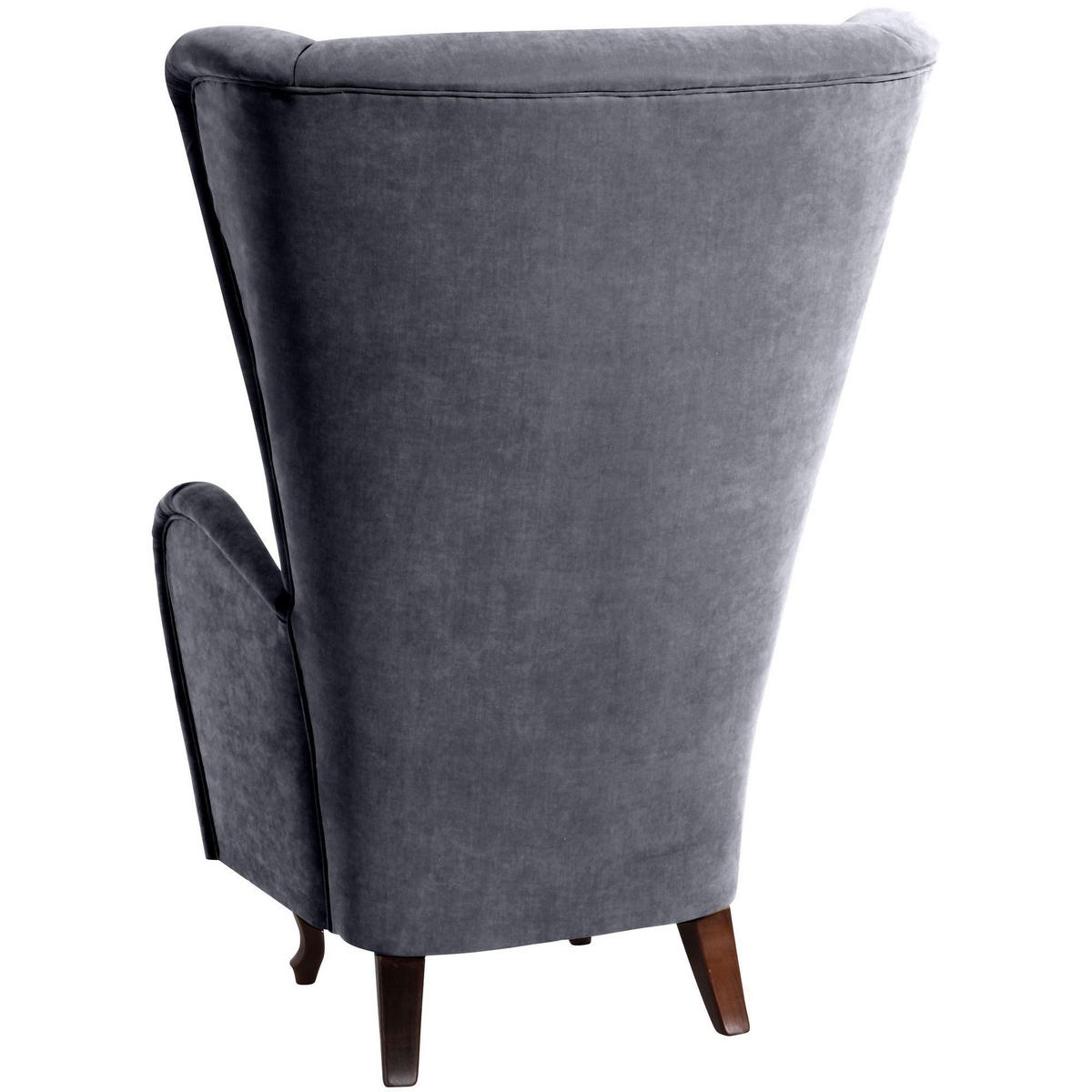 HOCHLEHNSESSEL Kailey Bezug Velourstoff Buche nussbaum dunkel / anthrazit - Anthrazit, Kunststoff (96/122/89cm) - 58aufmkessel