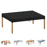 ABDECKUNG Gartentisch 160 x 100 x 15 cm Schwarz - Schwarz, Textil (100/15/160cm)