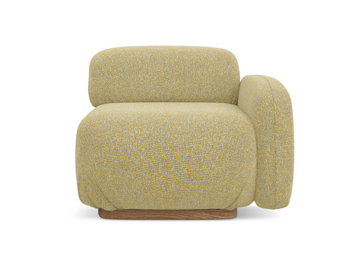 SOFAELEMENT Rechts Strukturstoff Stoff Gelb - Currygelb/Gelb, Holz/Textil (95/73/95cm) - Makamii