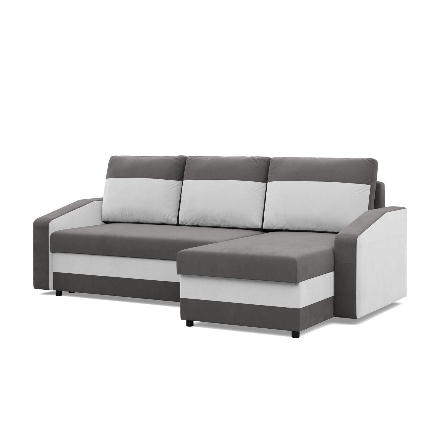 ECKSOFA MIT SCHLAFFUNKTION ORION, Grau + Weiß - Weiß/Grau, Textil (231/140cm)