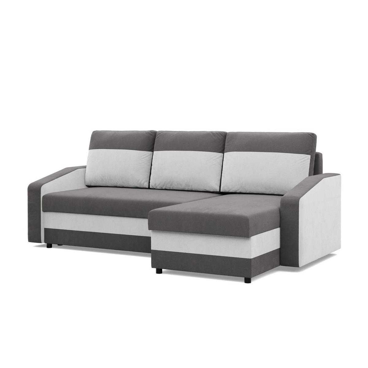 ECKSOFA MIT SCHLAFFUNKTION ORION, Grau + Weiß - Weiß/Grau, Textil (231/140cm)