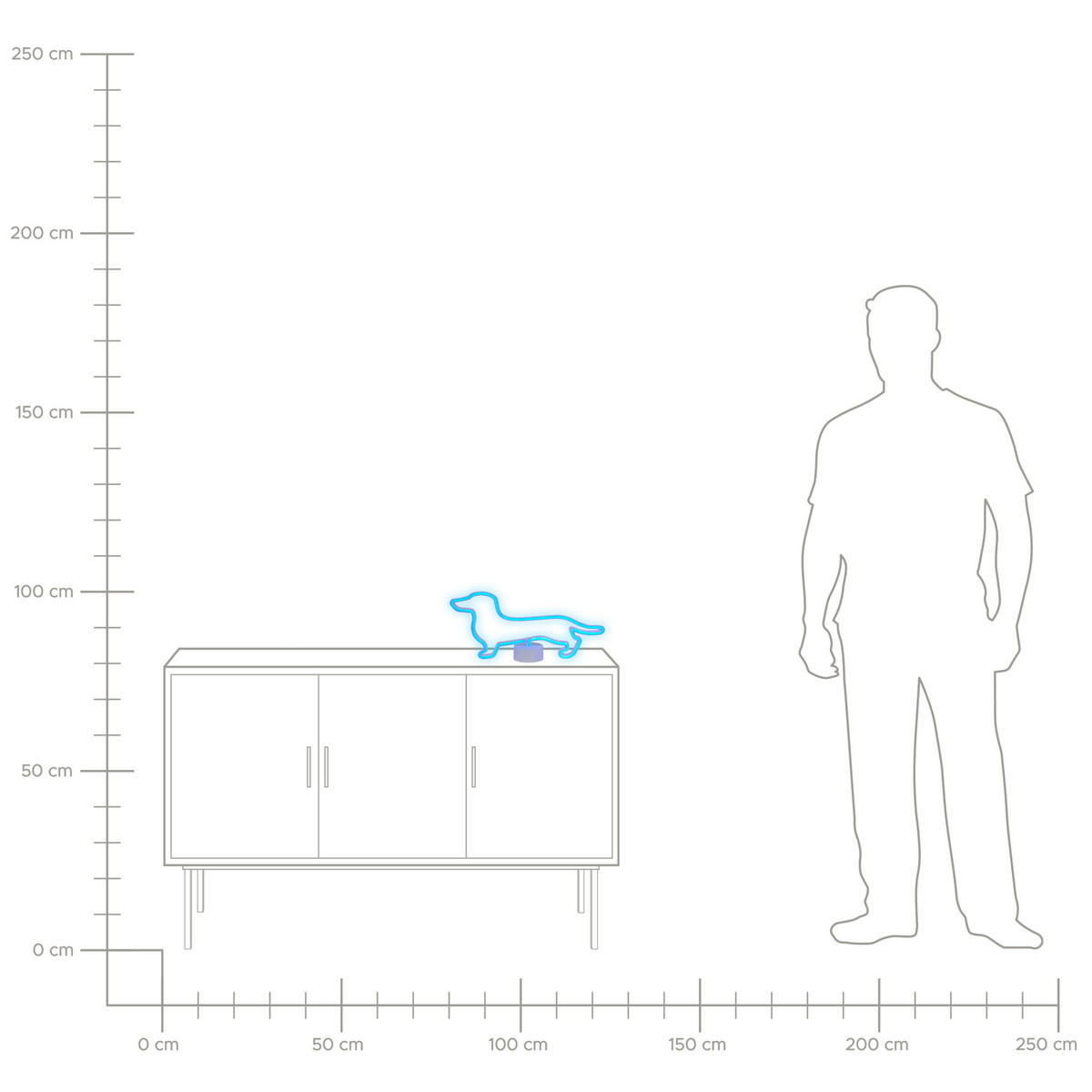 NEONLICHT Francis 8/44/20 cm - Blau, Kunststoff (8/44/20cm) - Beliani