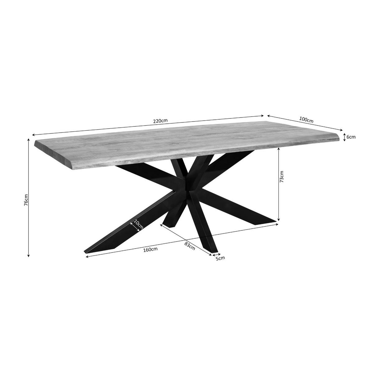 BAUMSTAMMTISCH Denver Braun 100/220/76 cm - Braun, Holz (100/220/76cm) - Starfurn