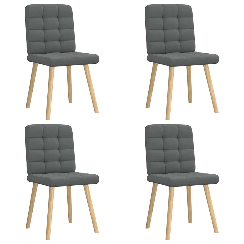 ESSZIMMERSTÜHLE 4 Stk. Dunkelgrau Stoff 45*54*86cm - Dunkelgrau, Metall (45/86/54cm) - ZMH