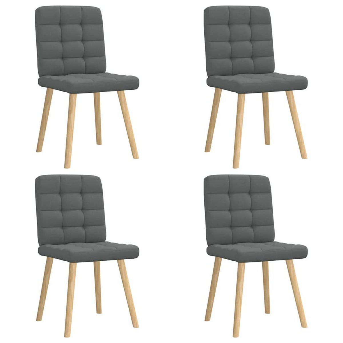 ESSZIMMERSTÜHLE 4 Stk. Dunkelgrau Stoff 45*54*86cm - Dunkelgrau, Metall (45/86/54cm) - ZMH