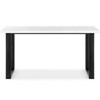 ESSTISCH CETO ausziehbar rechteckig Loft-Stile, weiß - Schwarz/Weiß, Holz/Metall (80/150/77cm) - KONSIMO®