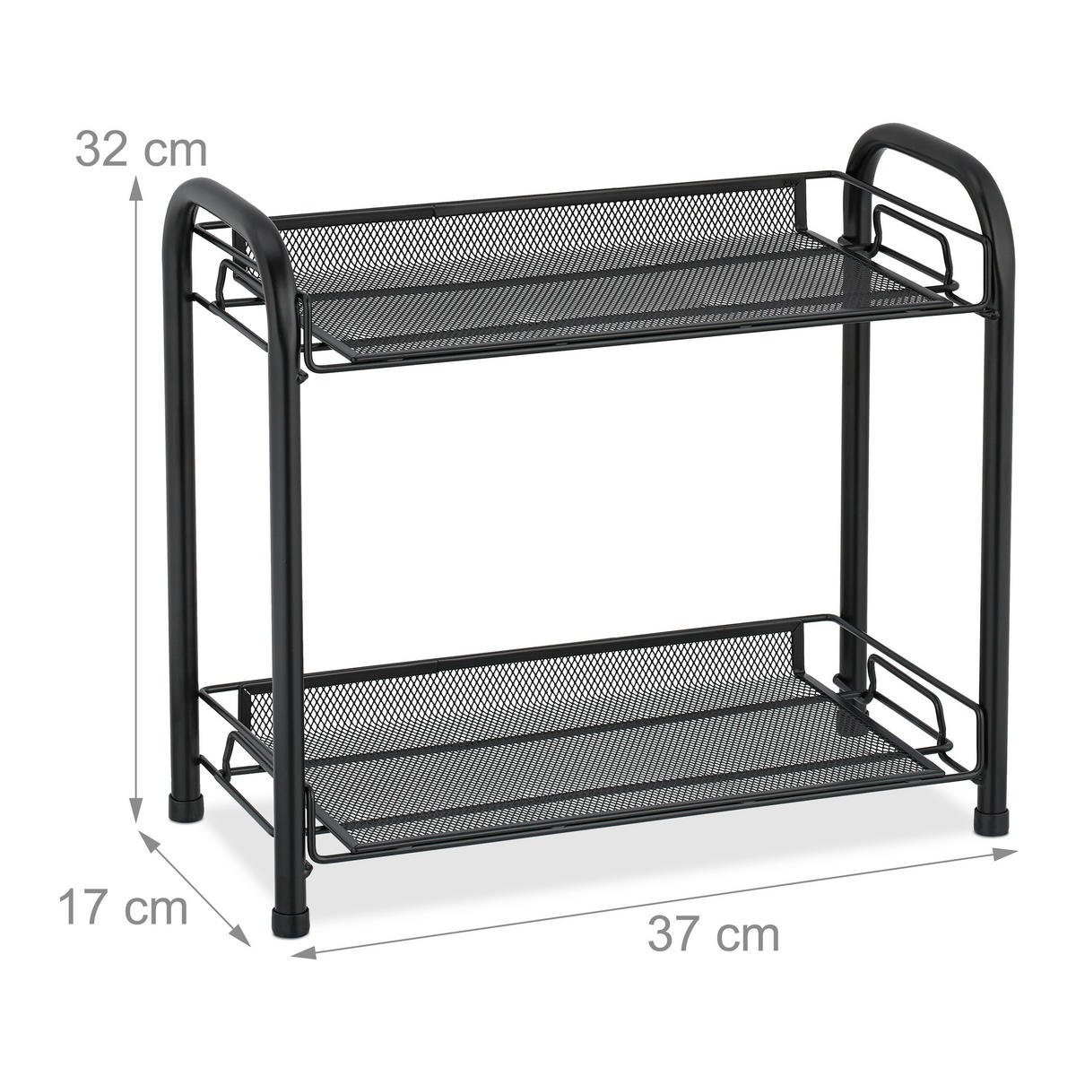 GEWÜRZREGAL - Schwarz, Kunststoff/Metall (37/32/17cm) - Relaxdays