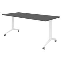 SEMINARTISCH klappbar & fahrbar 80/180/75 cm in Graphitfarben/Weiß - Graphitfarben/Weiß, Holzwerkstoff (80/180/75cm) - bümö