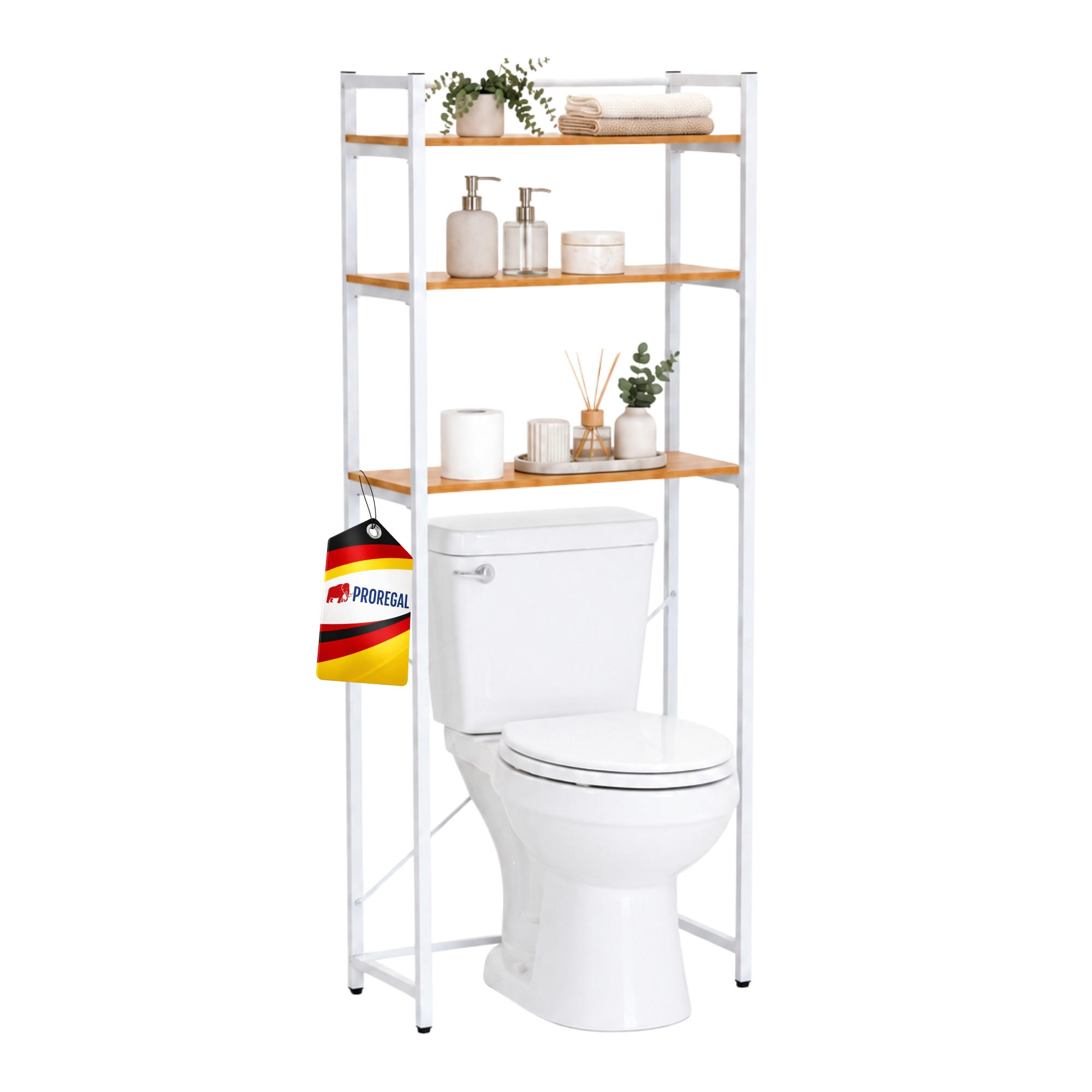 Proregal Badezimmerregal Weiß 63x157x28 cm
