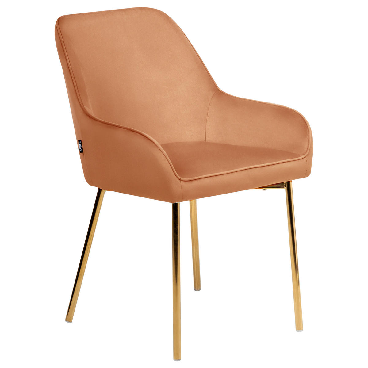 ESSZIMMERSTUHL 2er-Set Orange Loverna - Goldfarben/Orange, Textil (54/87/63cm) - Beliani