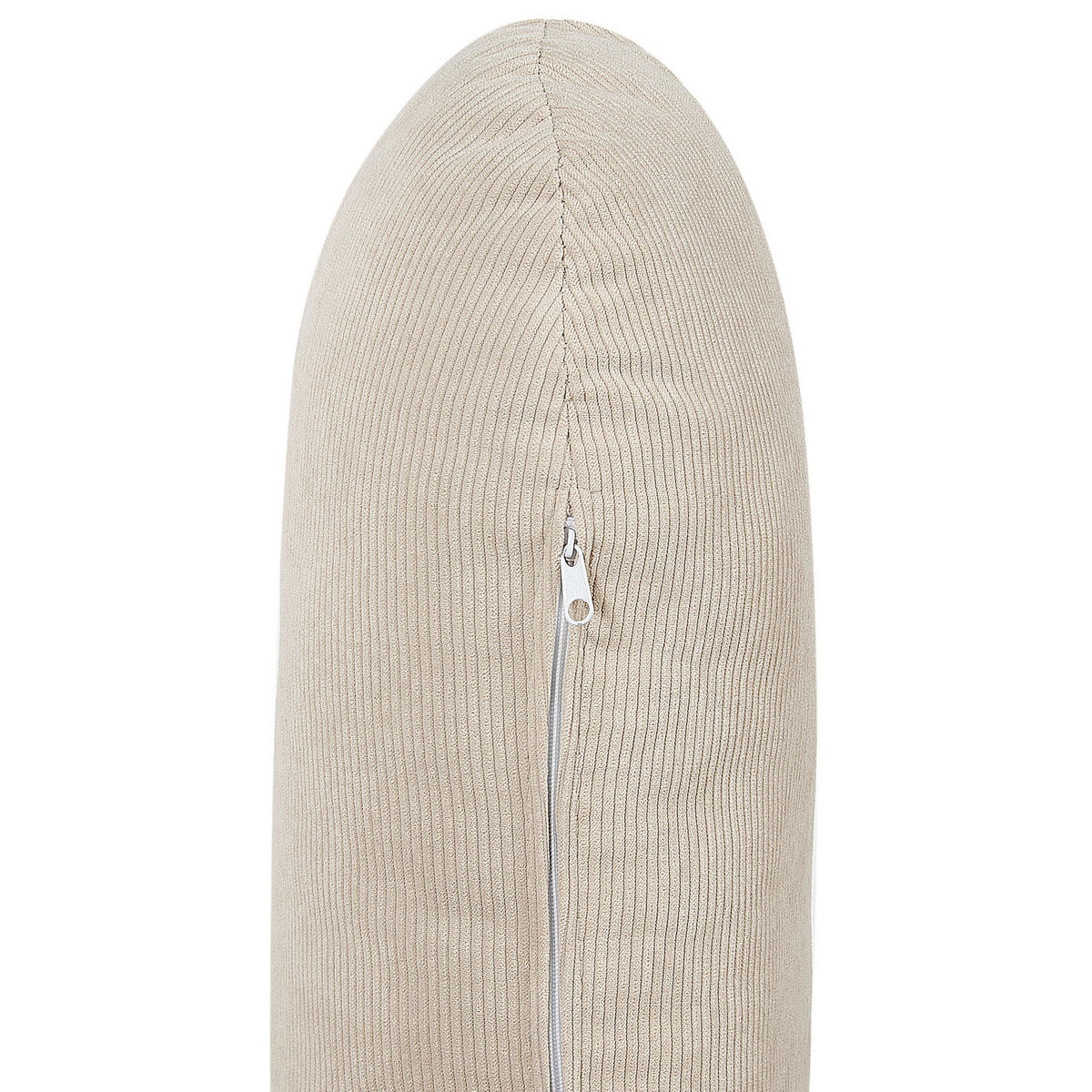 3-SITZER-ECKSOFA Cord hellbeige linksseitig Simos - Hellbraun/Beige, Textil (264/159cm) - Beliani