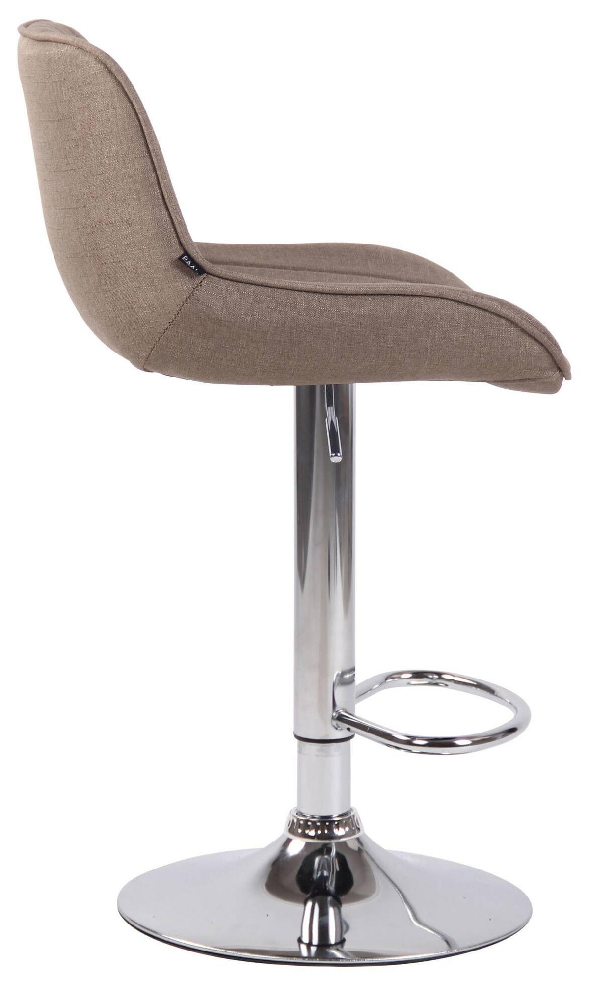 BARHOCKER 2er Set Stoff taupe - Taupe/Chromfarben, Textil/Metall (50/86/50cm) - CLP