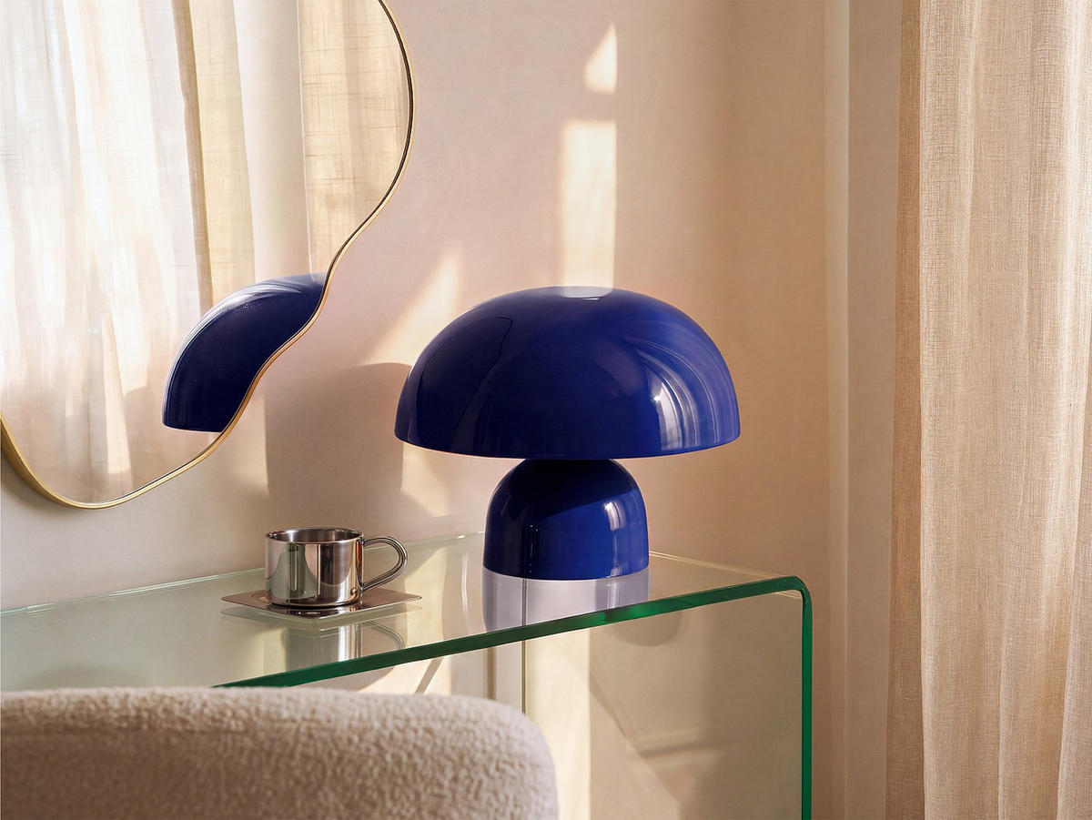 TISCHLAMPE - 31 x 31 - metall - blau Sidney - Blau, Metall (31/31/25cm) - Vente-Unique