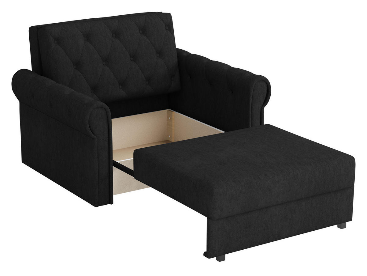 SCHLAFSOFA Viva Roma II - Blau/Schwarz, Holz/Textil (148/85/98cm) - MIRJAN24