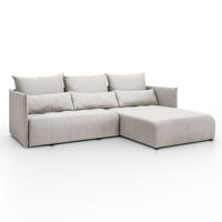 ECKSOFA APOLLO L mit Schlaffunktion und Bettkasten – rechte Seite - Ecru, Textil (246/188cm) - Lookway