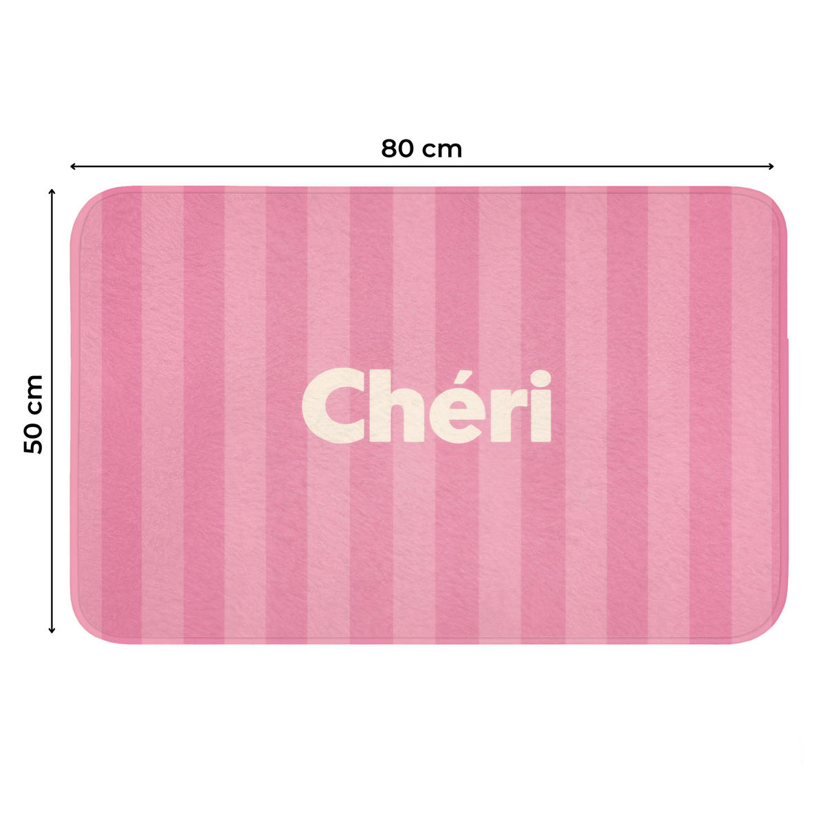 WC PŘEDLOŽKA Pruhované - růžové - Chéri 80x50 cm - růžová, textil/plast (80/1cm) - OnlyWow