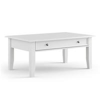 COUCHTISCH Belluno Elegante Kiefer weiß (RAL9010) lackiert 122 / 70 / 48cm - Weiß, Holz/Metall (70/122/48cm) - Feldmann-Wohnen