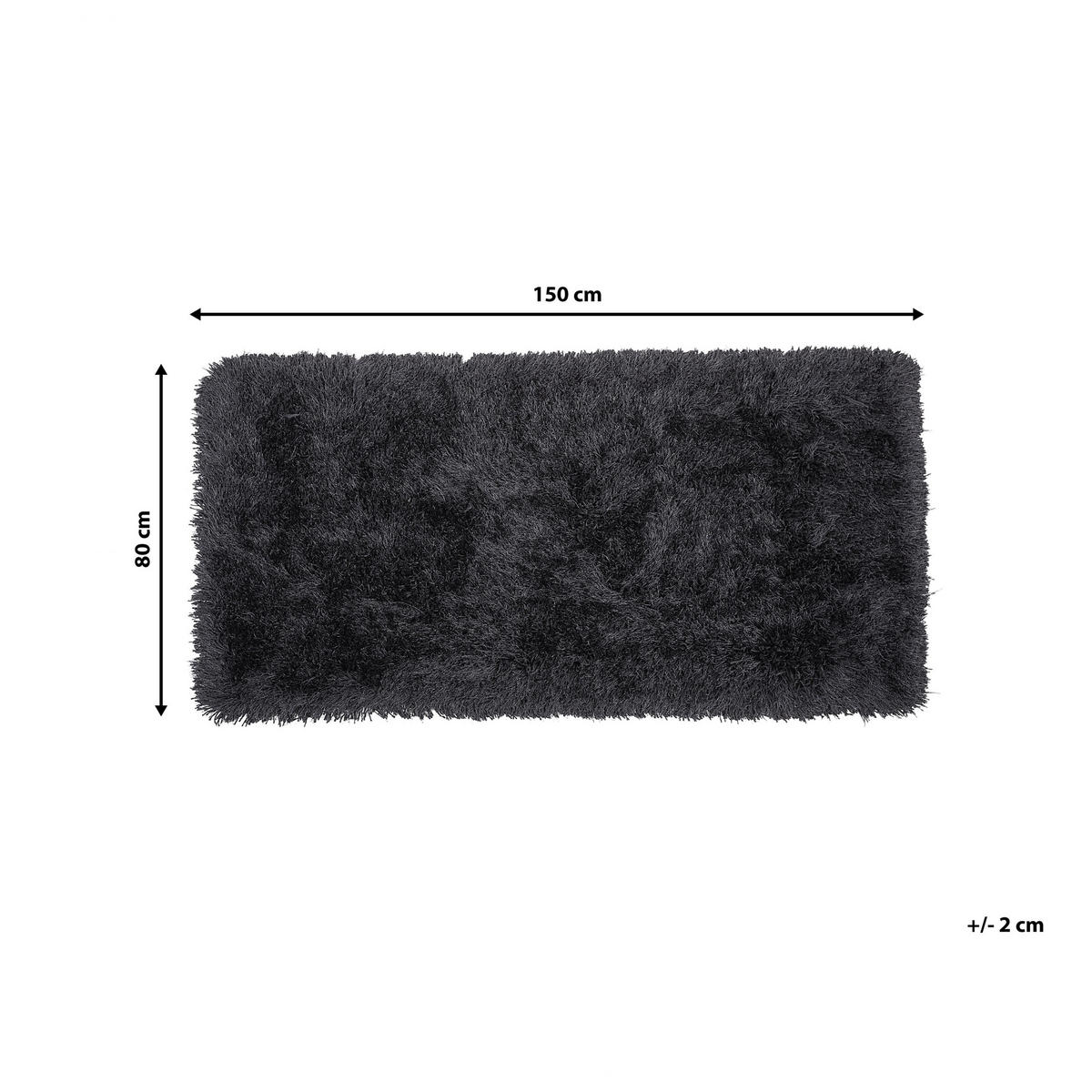 SHAGGY-TEPPICH Cide 150/80 cm - Schwarz, Kunststoff (80/150cm) - Beliani