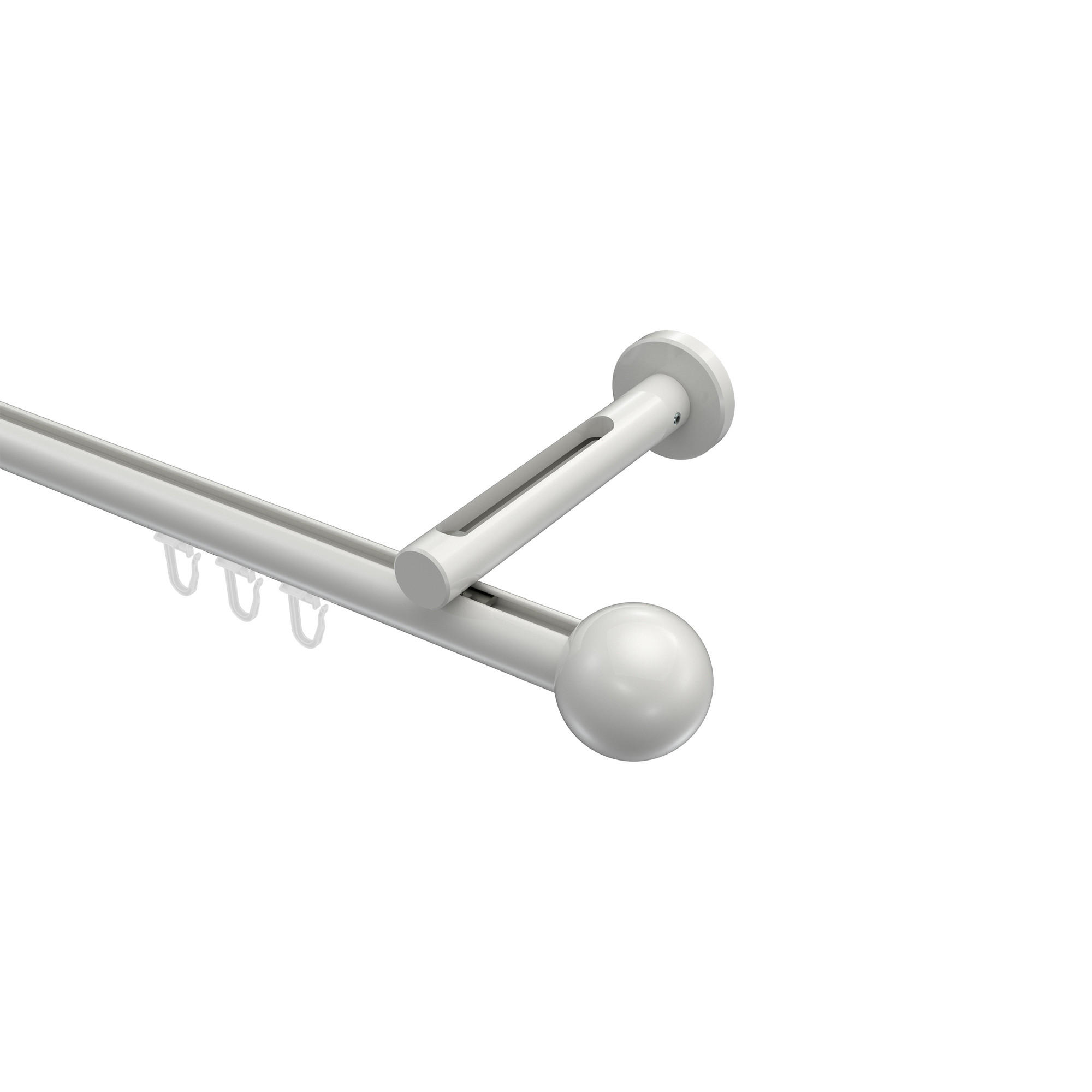 INNENLAUF-GARDINENSTANGEN-SET Siteno Luino 520 cm (geteilt in 4 x 130 cm), 1-läufig, 20 mm Ø Weiß - Weiß, Metall (520cm) - INTERDECO