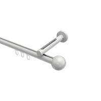 INNENLAUF-GARDINENSTANGEN-SET Siteno Luino 520 cm (geteilt in 4 x 130 cm), 1-läufig, 20 mm Ø Weiß - Weiß, Metall (520cm) - INTERDECO
