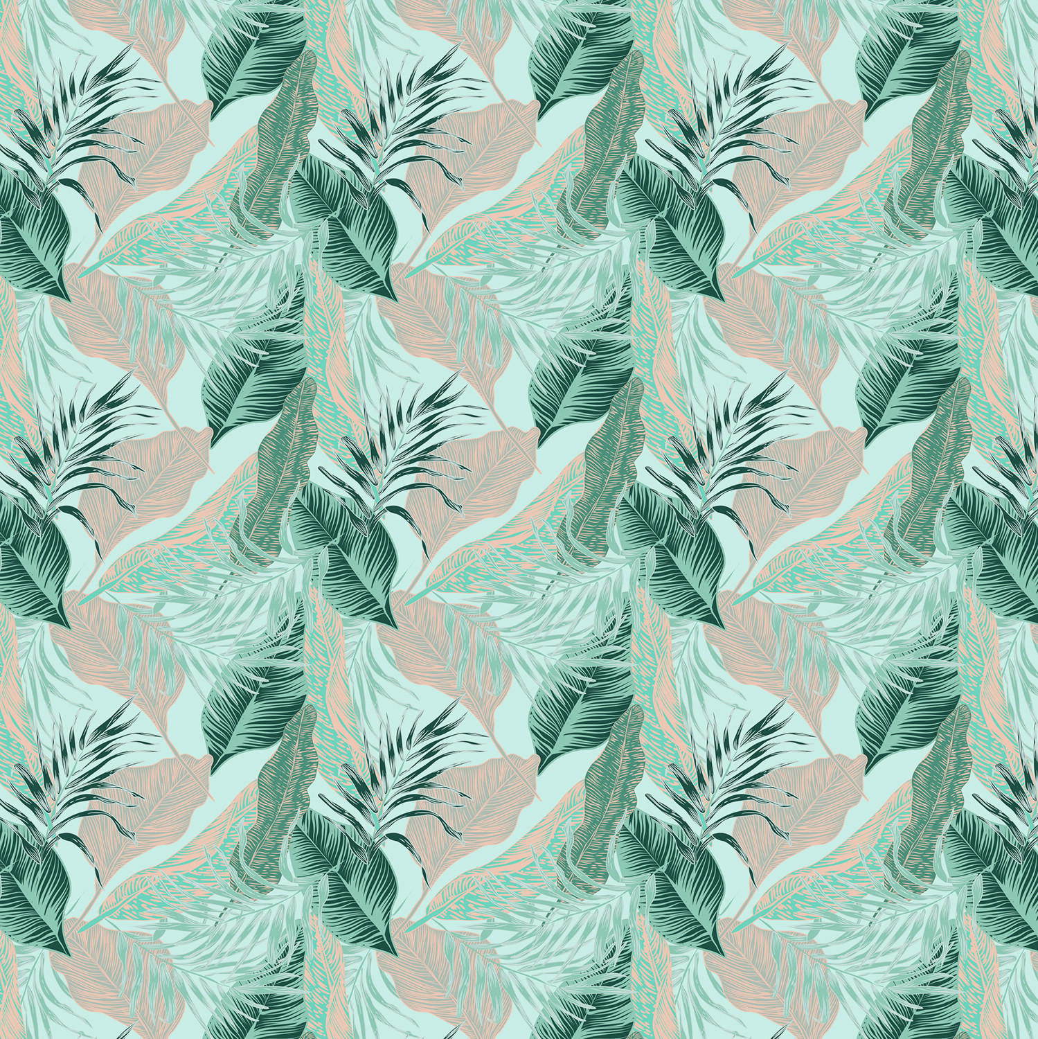 VERDUNKELUNGSROLLO 100x100 cm Tropische Blätter - Blau, Textil (100/100cm) - TULUP