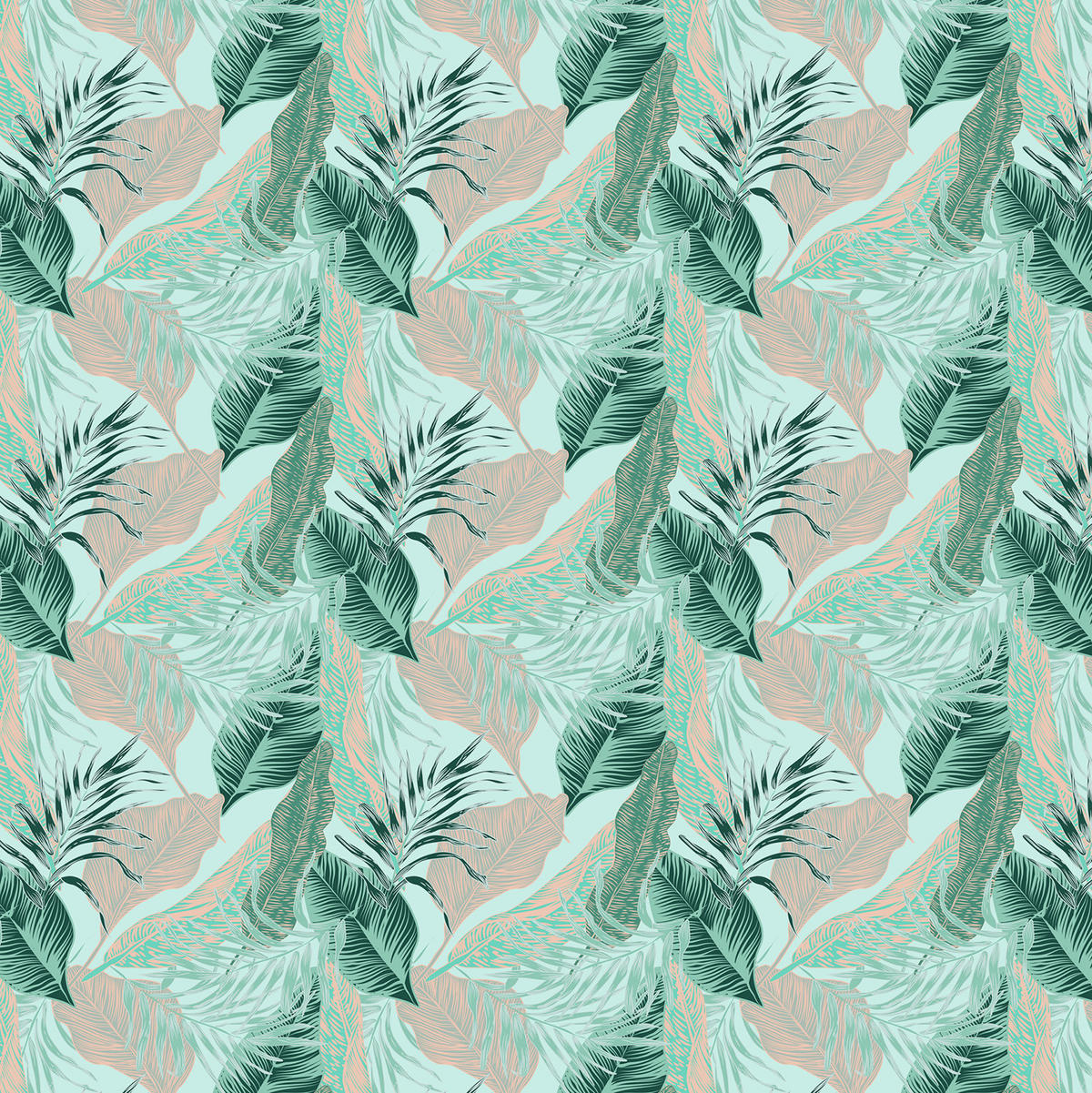 VERDUNKELUNGSROLLO 100x100 cm Tropische Blätter - Blau, Textil (100/100cm) - TULUP
