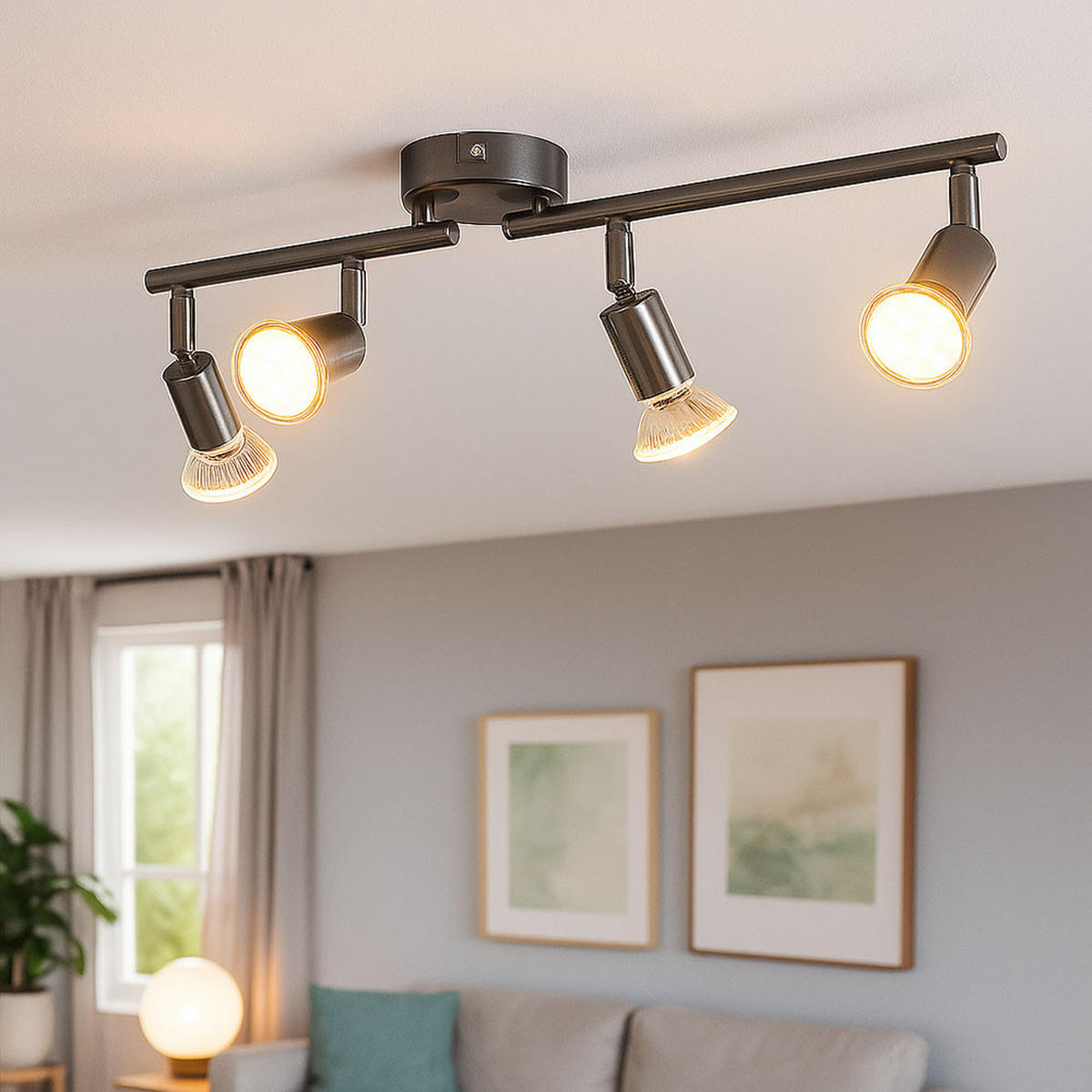 LED DECKENLEUCHTE MATRIX Silber Metall - Silberfarben, Metall (60/8/16.5cm)