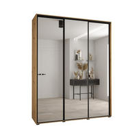 SCHWEBETÜRENSCHRANK 235,2/200/60 3-türig - Schwarz/Eiche Artisan, Holz/Metall (200/235/60cm) - Abiks Möbel
