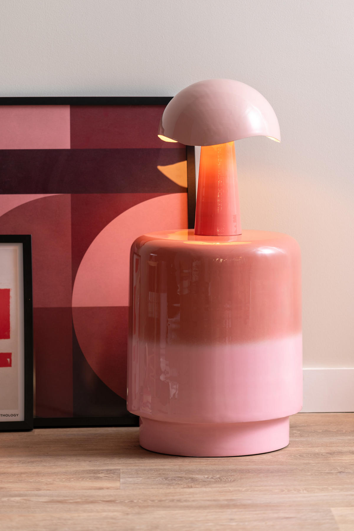 HOCKER Borrar Rosa Ø35/45 cm - Pink, Metall (35/45/35cm) - Leitmotiv