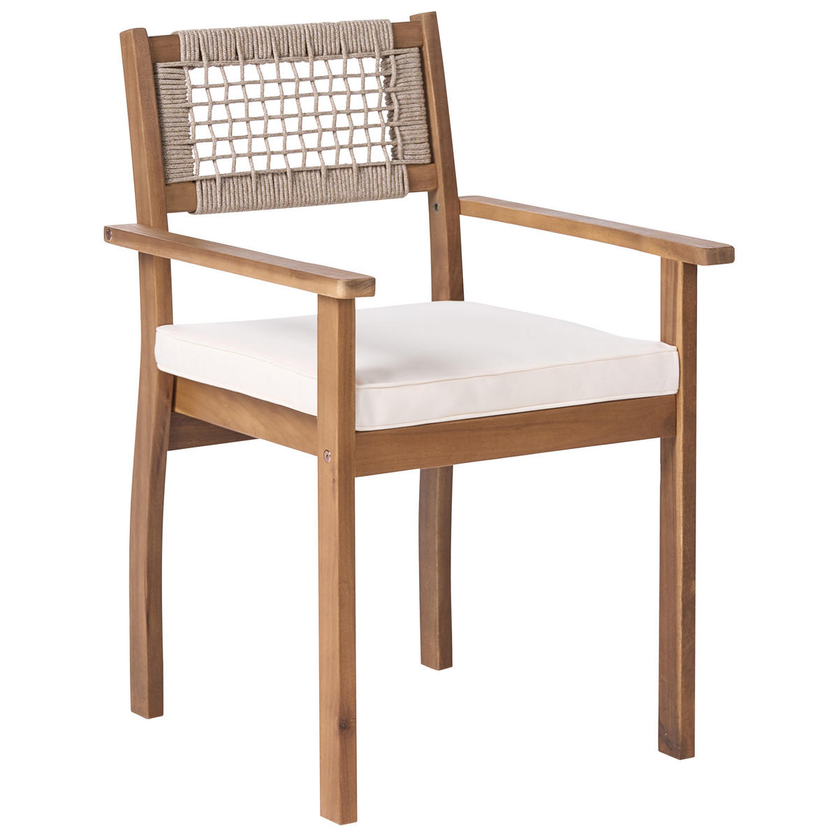 GARTENSTUHL 2er Set Akazienholz Hellbraun Sumirago - Hellbraun, Holz (55/85/55cm) - Beliani