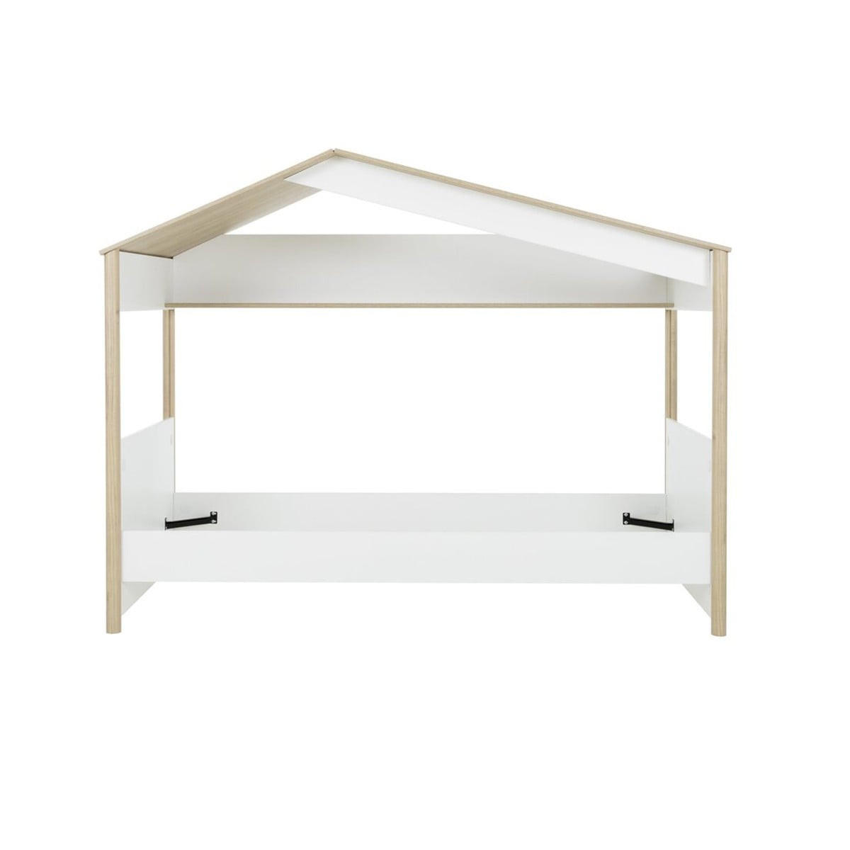 HAUSBETT 90x200 cm – MATIS - Eichefarben/Weiß, Holzwerkstoff (90/200cm) - Calicosy