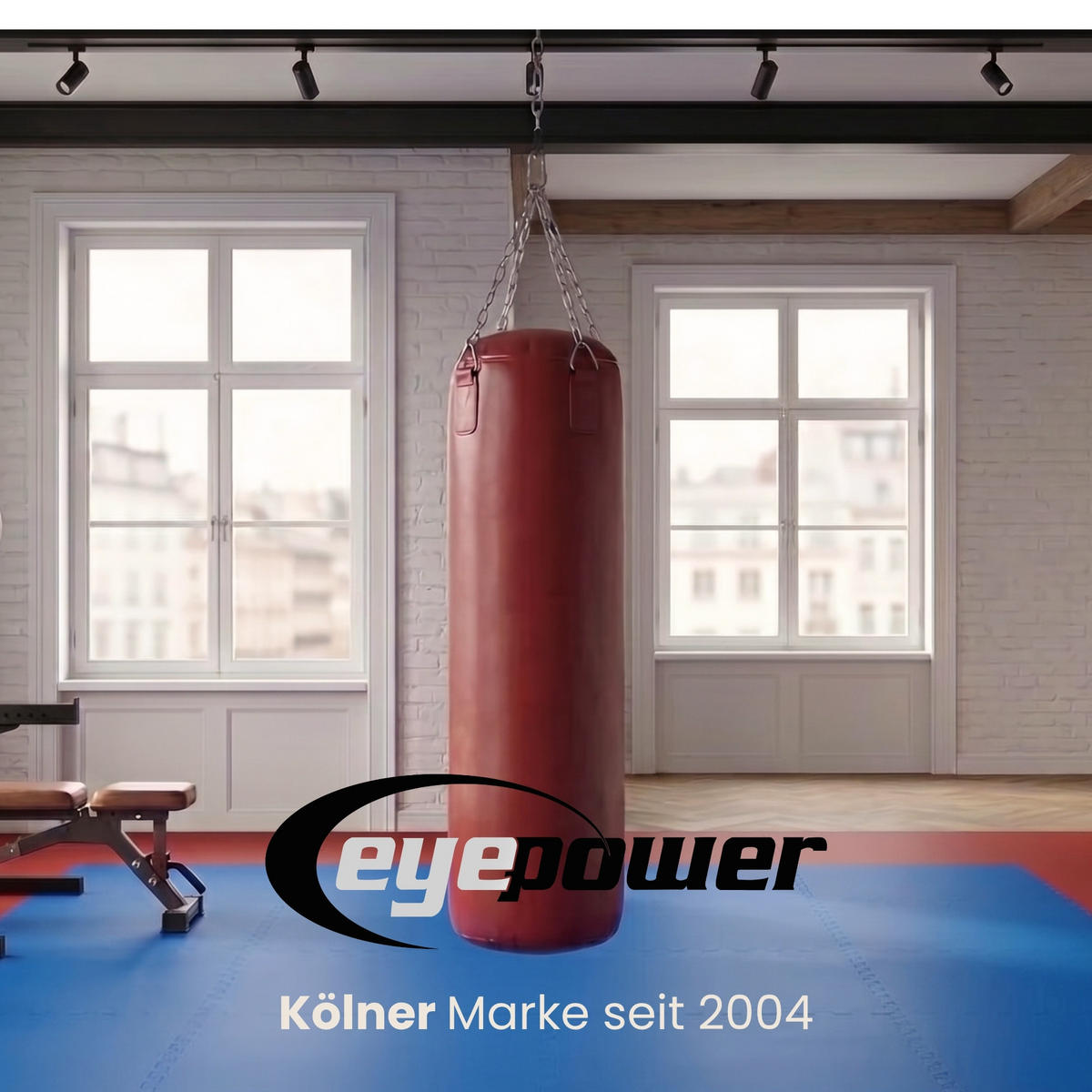 KAMPFSPORTMATTE - 4er Set - 63/63/2 cm - Rot / Blau - Blau, Kunststoff (63/63cm) - eyepower