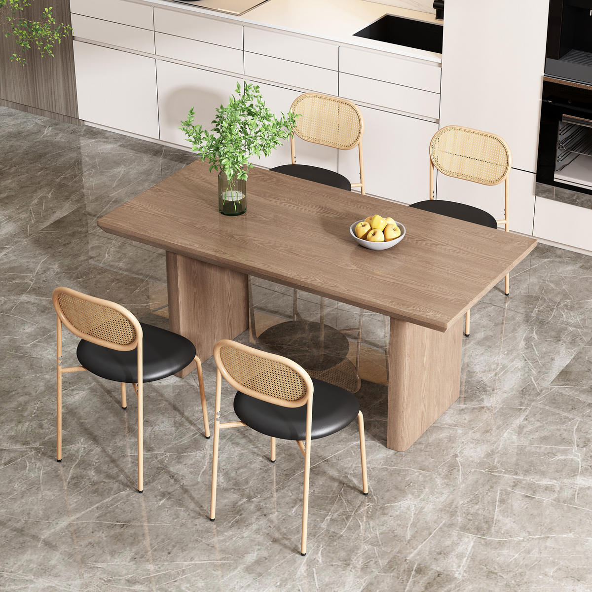 ESSZIMMEERSTUHL-SET 4er-set Schwarz 48/46/80 cm - Schwarz, Metall (46/80/48cm) - Urban Meuble