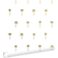 TAPETE Palmen 53 cm x 10.05 m - Goldfarben, Papier (53/1000cm) - ESTAhome