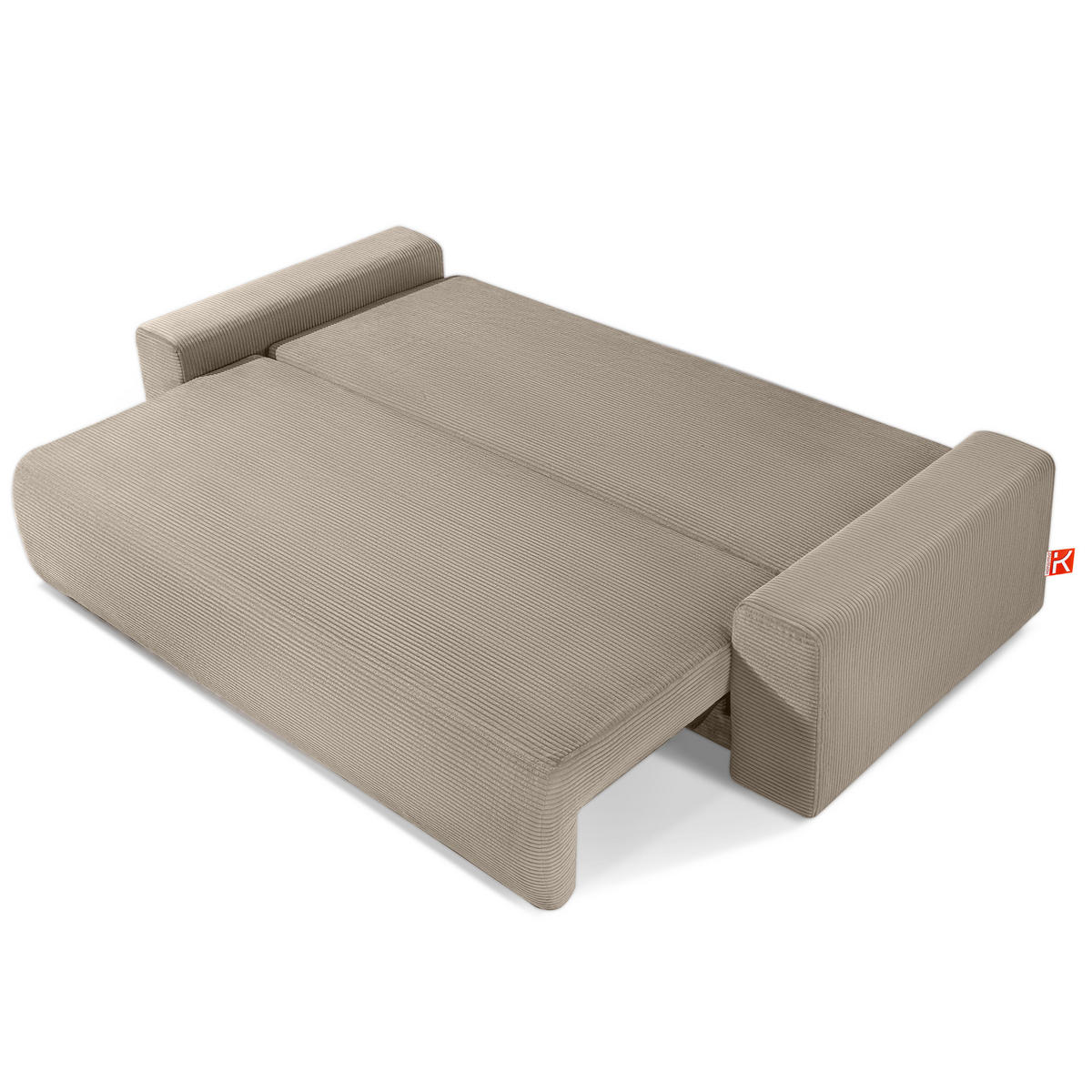 3-SITZER SCHLAFSOFA MOLLIS, Corduroy, Beige - Beige, Holz/Holzwerkstoff (250/93/108cm) - KONSIMO®