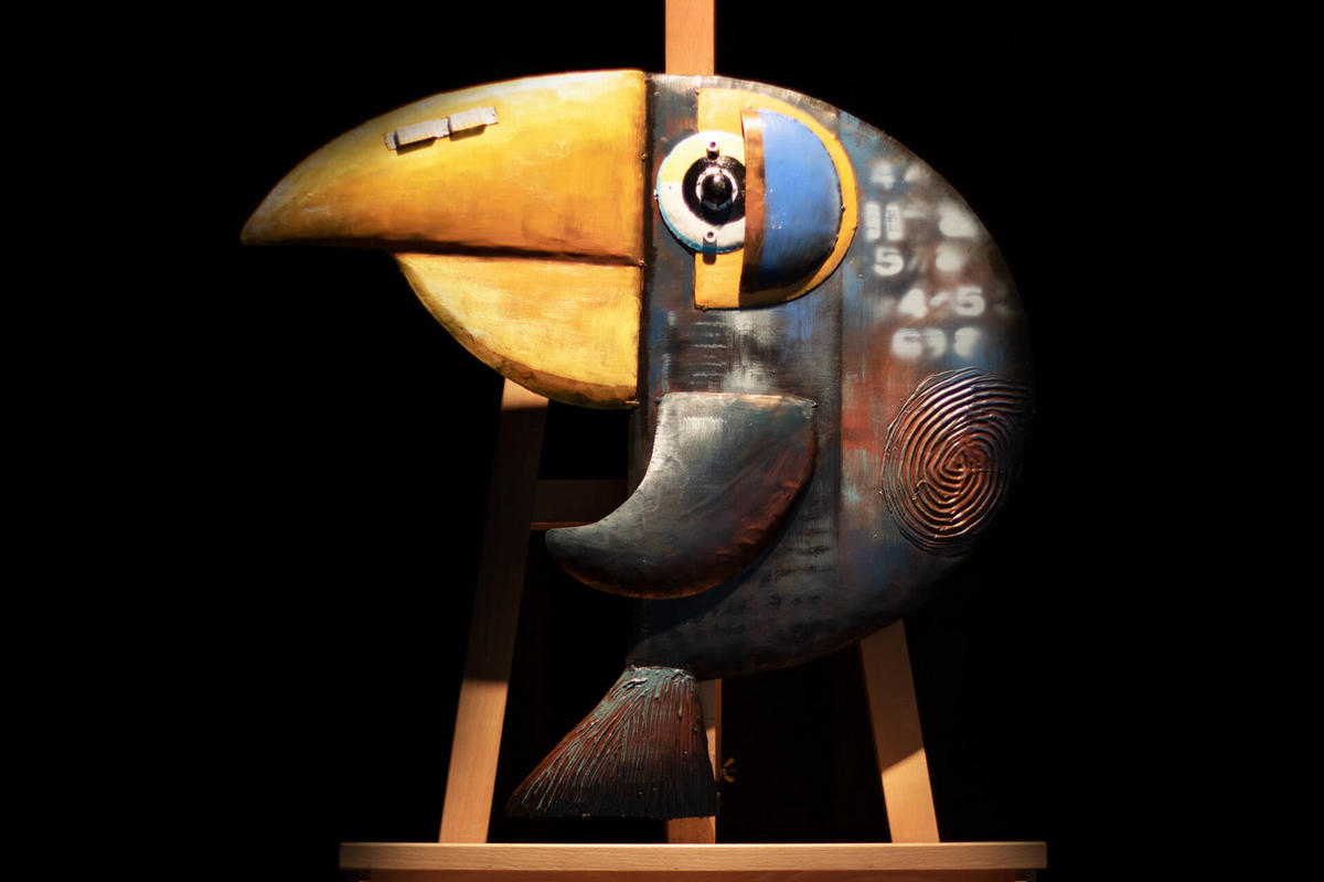 METALLBILD Blau 64/60 cm - Blau, Metall (1.8/60cm) - KUNSTLOFT