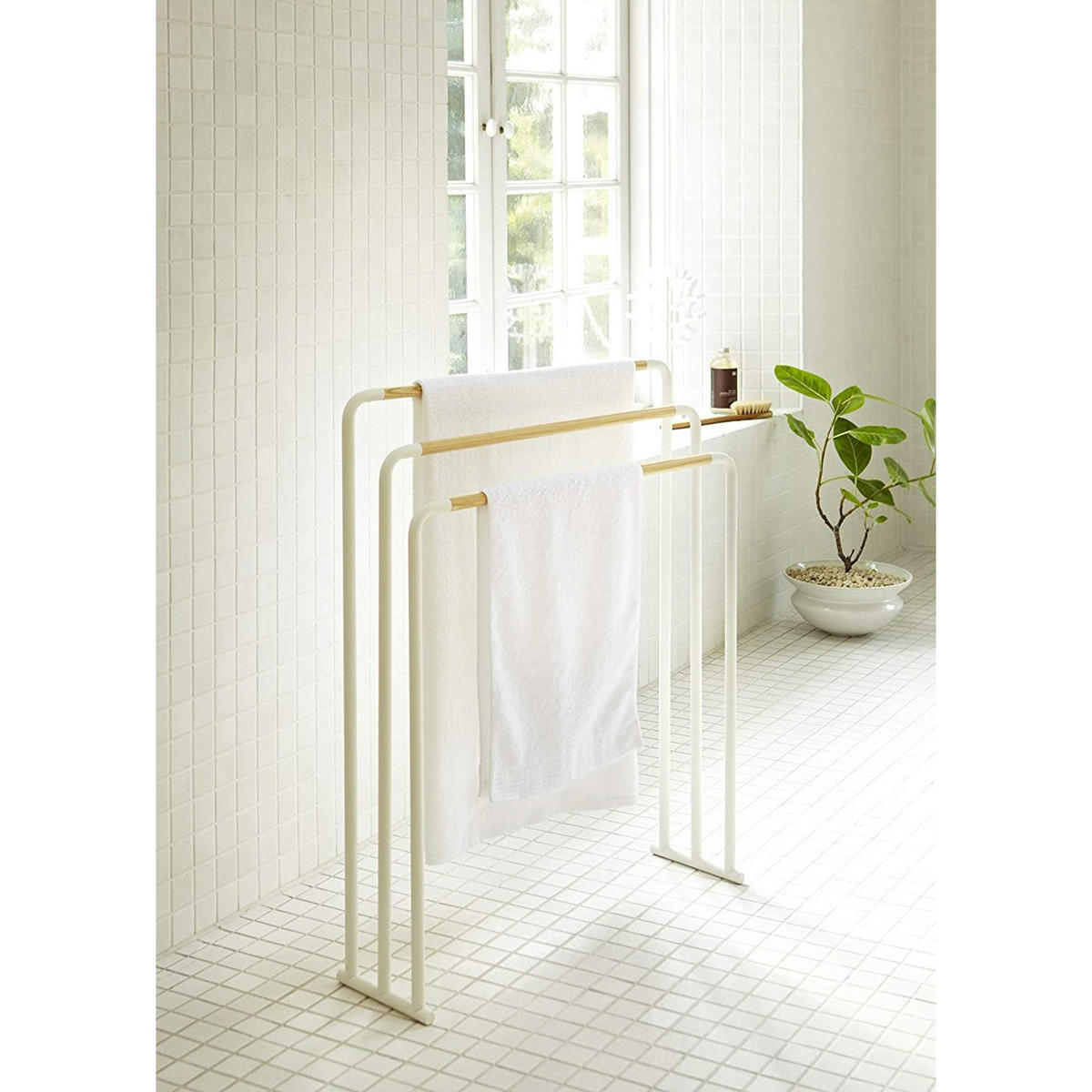 HANDTUCHHALTER aus Metall mit 3 Stangen - 70/19/83 cm - Weiß, Metall (19/83/70cm) - Yamazaki