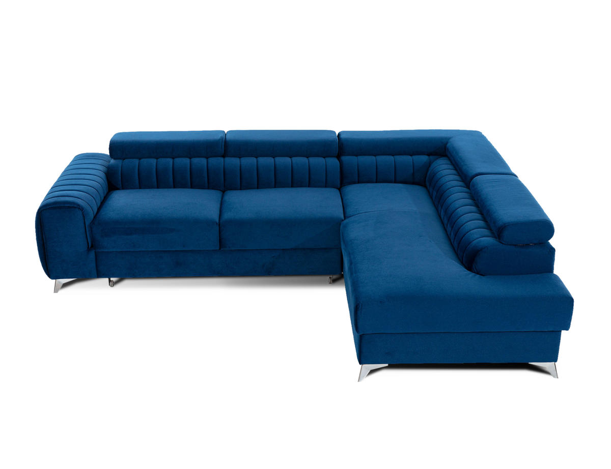 ECKSOFA Laurence mit Schlaffunktion & Bettkasten – 278 x 205 cm, verstellbare Kopfstützen - Blau, Kunststoff (278/205cm) - Wohnideebilder