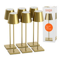 LED Akku-Tischlampe, Nuindie 3.0 6er-Set, goldfarben - Goldfarben, Metall (38/10/38cm) - Sigor
