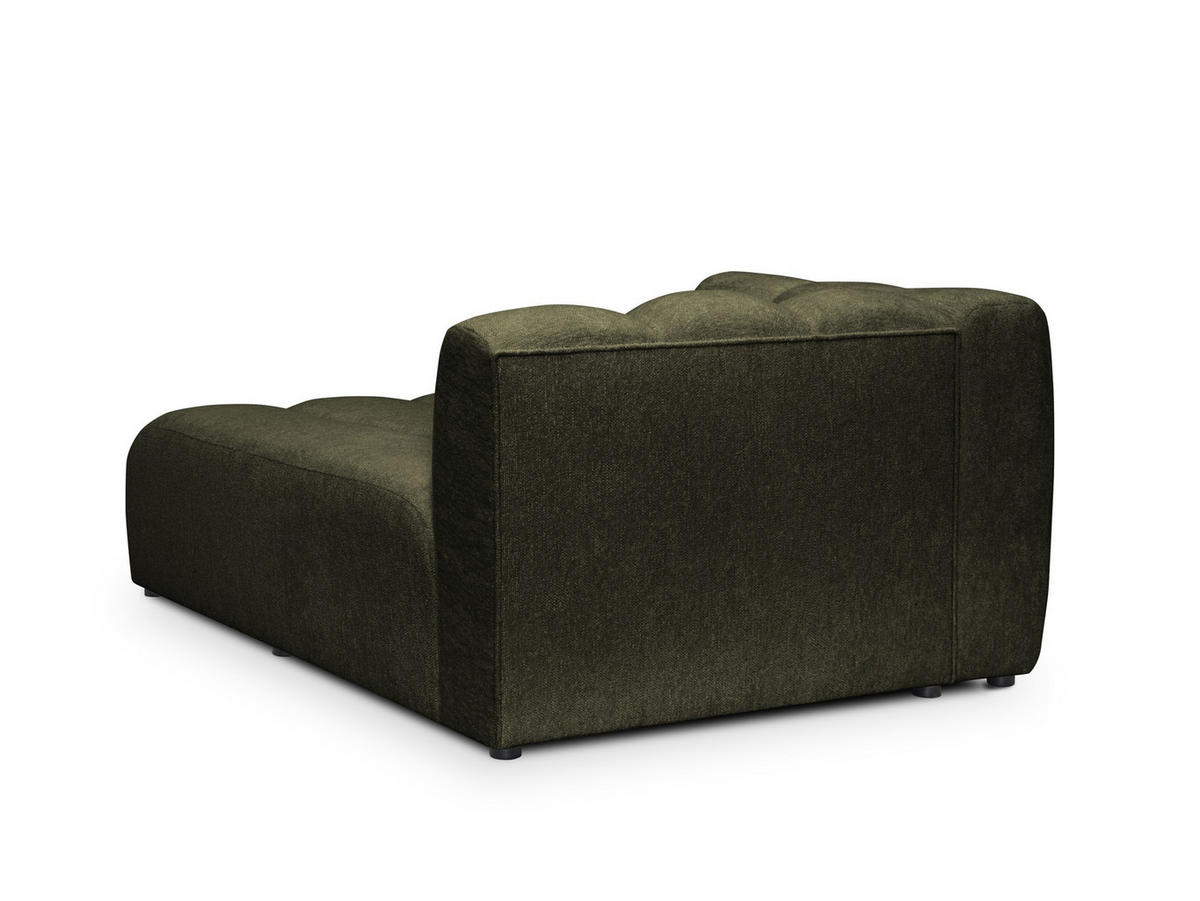 SOFAELEMENT Links Chenille Stoff Grün - Schwarz/Olivgrün, Holzwerkstoff/Kunststoff (179/70/113cm) - Makamii
