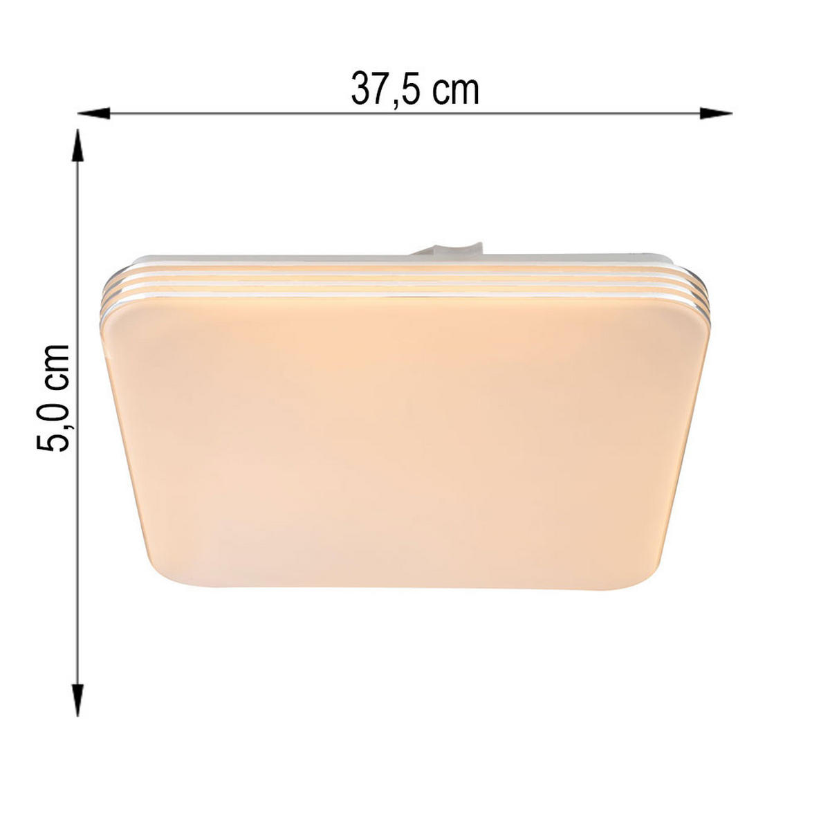 DECKENLEUCHTE TAHALRA LED Metall Weiß, quadratisch - Weiß, Metall (37.5/37.5/5cm) - Globo Lighting
