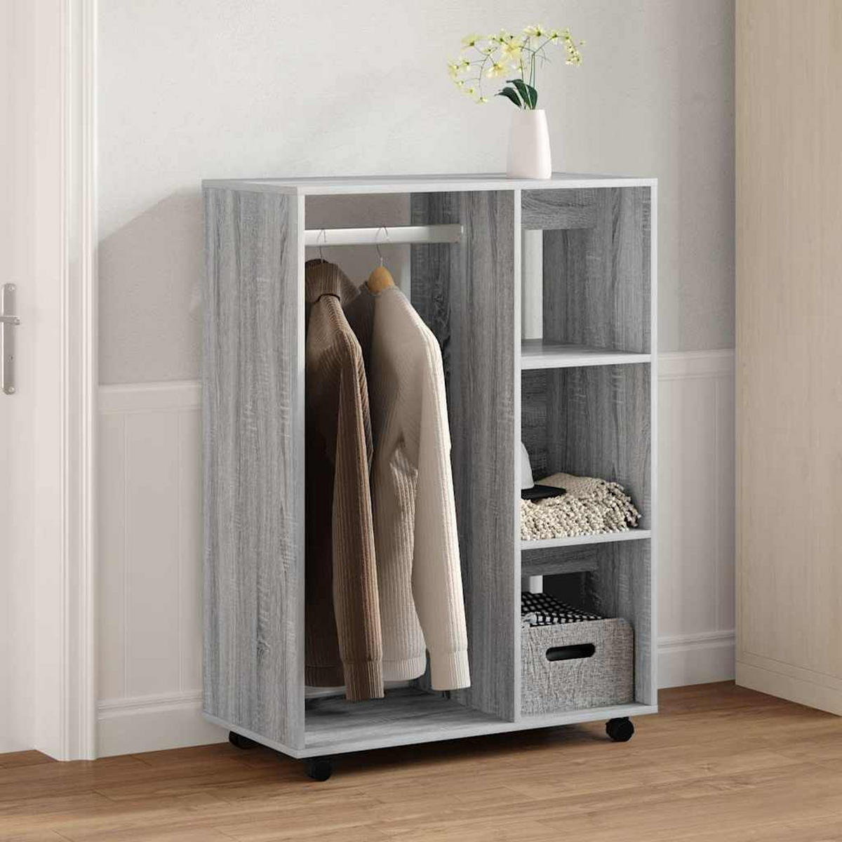 KLEIDERSCHRANK Grau Sonoma 80/40/110 Cm Holzwerkstoff - Grau, Holzwerkstoff (80/110/40cm) - vidaXL