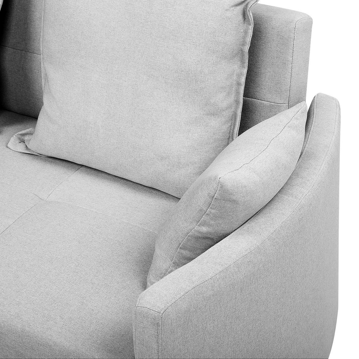 2-SITZER-SCHLAFSOFA Polsterbezug Hellgrau Hovin - Hellgrau, Textil (166/84/92cm) - Beliani